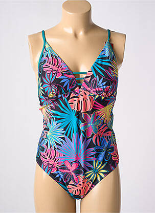 Maillot de bain 1 pièce stretch haut triangles bleu CHERRY BEACH femme