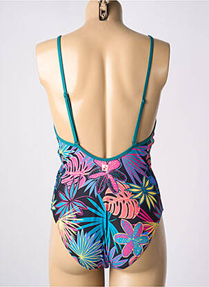 Maillot de bain 1 pièce stretch haut triangles bleu CHERRY BEACH femme