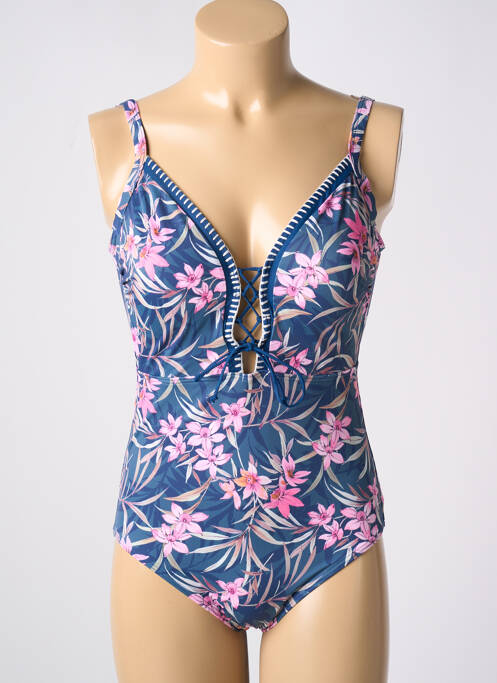 Maillot de bain 1 pièce bleu OLYMPIA pour femme