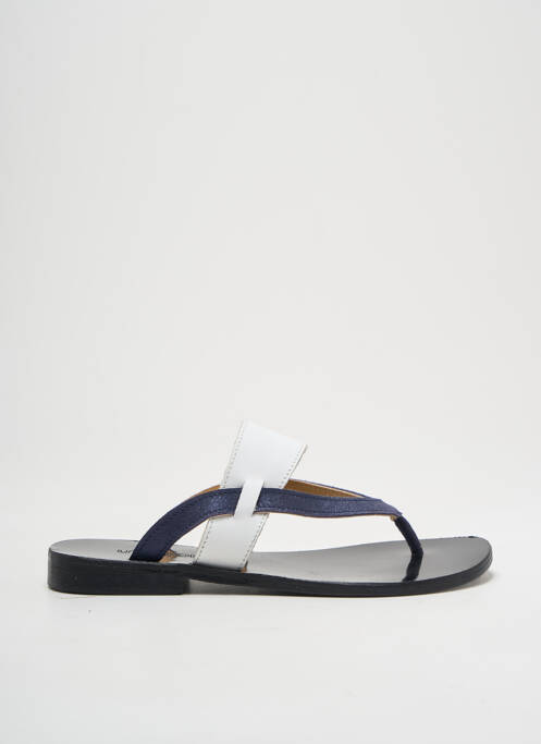 Tongs chiquet talon plat jusqu'à 3cm bleu UN'CHROME femme