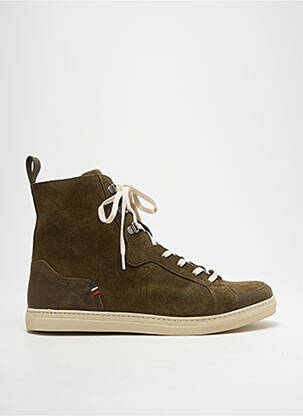 Baskets nubuck bout rond vert UN'CHROME homme