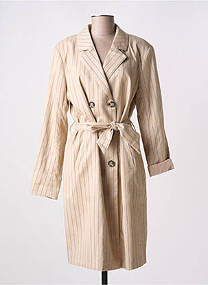 Trench tissage popeline sans capuche beige KAFFE femme