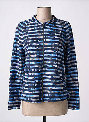 Veste casual col rond bleu FRANK WALDER femme