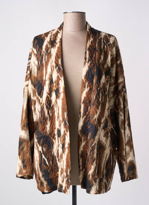 Veste casual coupe droite marron EMA BLUE'S femme