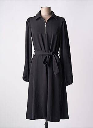 Robe mi-longue manches longues manches longues noir KAFFE femme