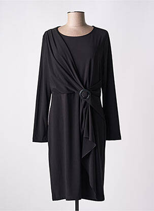 Robe mi-longue manches longues manches longues noir FRANK WALDER femme