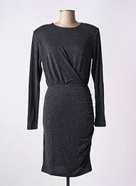 Robe mi-longue manches longues manches longues noir KAFFE femme