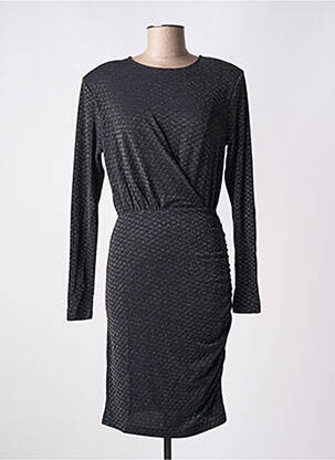 Robe mi-longue manches longues manches longues noir KAFFE femme