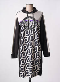 Robe mi-longue imprimé fantaisie manches longues noir TUZZI femme