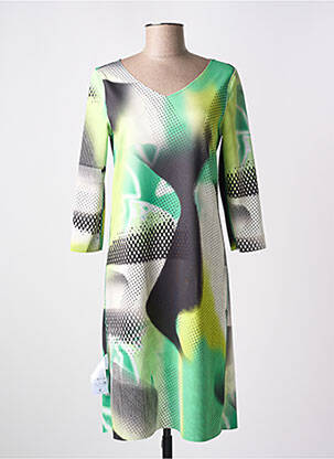 Robe mi-longue manches 3/4 manches 3/4 vert TUZZI femme