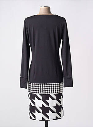 Robe mi-longue imprimé fantaisie manches longues noir TUZZI femme