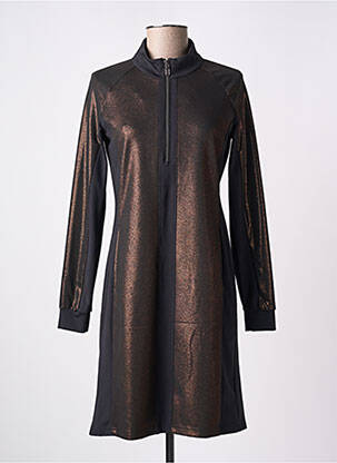Robe mi-longue manches longues manches longues marron TUZZI femme