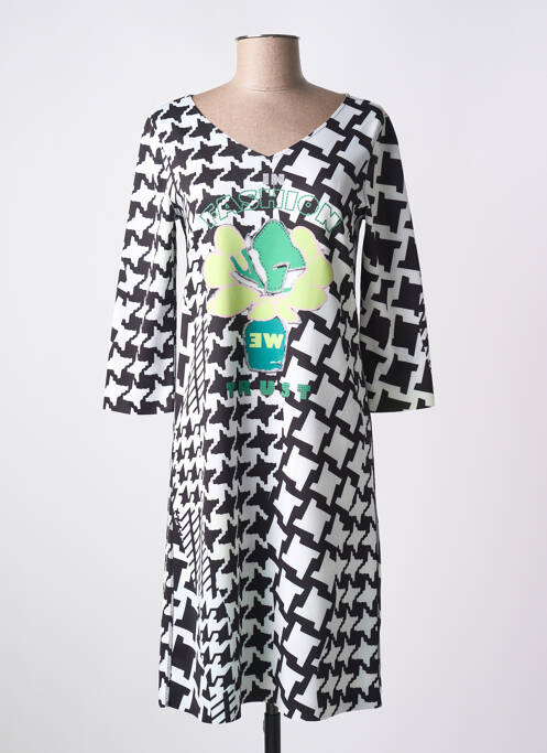 Robe mi-longue manches 3/4 manches 3/4 vert TUZZI femme
