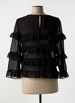 Blouse fermeture boutonnée au dos manches longues noir KAFFE femme