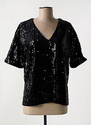 Top manches courtes manches courtes noir KAFFE femme