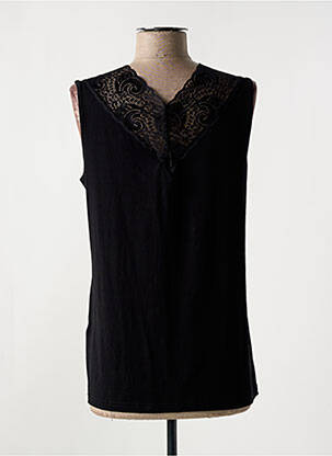 Top col v sans manche noir CISO femme
