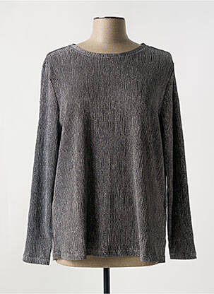 Top col rond manches longues argent JENSEN femme