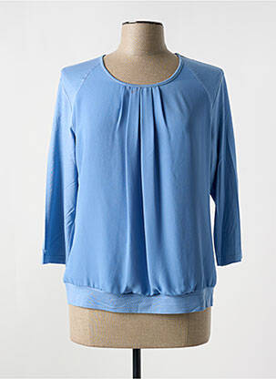 Top coupe cintrée manches 3/4 bleu FRANK WALDER femme