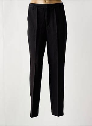 Pantalon chino tissage popeline taille haute noir KAFFE femme