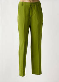 Pantalon chino tissage popeline taille haute vert KAFFE femme