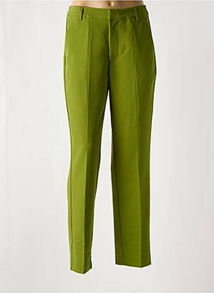 Pantalon chino tissage popeline taille haute vert KAFFE femme