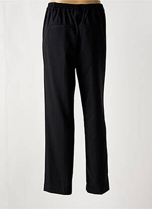 Pantalon droit tissage crêpe taille haute noir KAFFE femme