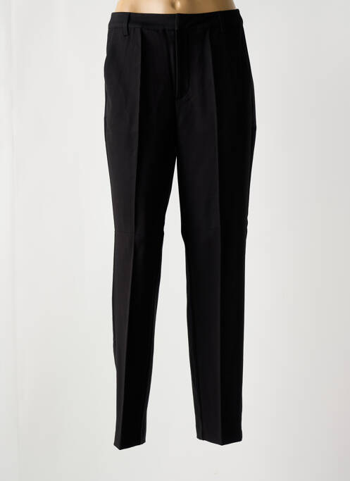 Pantalon chino tissage popeline taille haute noir KAFFE femme