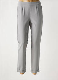 Pantalon droit tissage crêpe taille normale gris FRANK WALDER femme