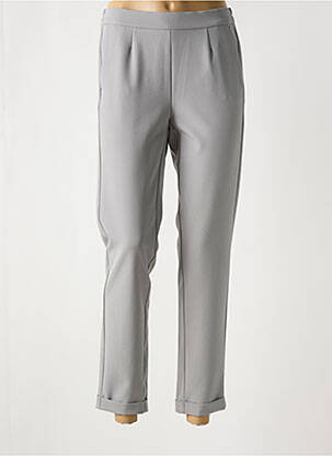 Pantalon droit tissage crêpe taille normale gris FRANK WALDER femme