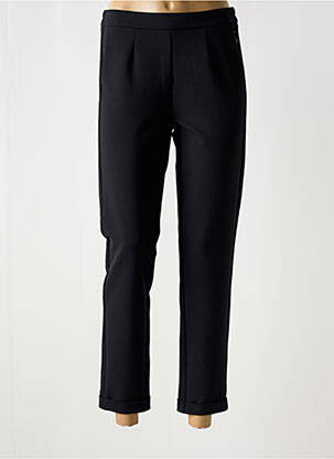 Pantalon droit tissage crêpe taille normale noir FRANK WALDER femme