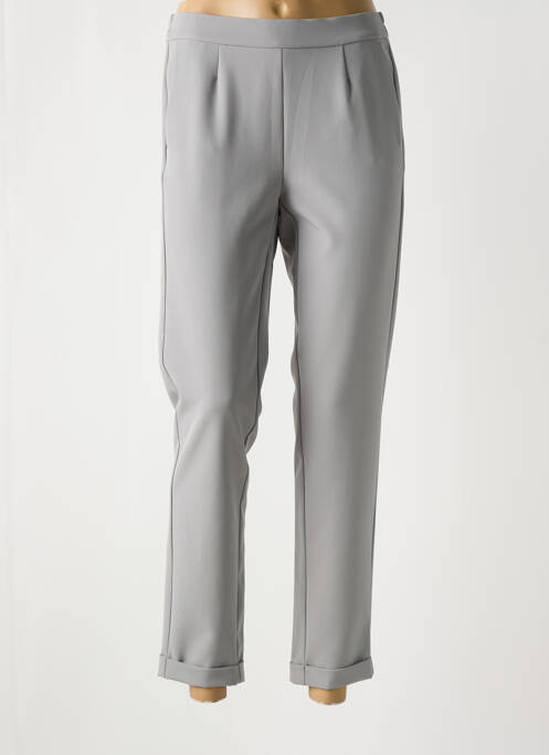 Pantalon droit tissage crêpe taille normale gris FRANK WALDER femme