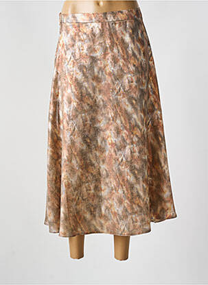 Jupe longue imprimé fantaisie marron EMABLUES femme