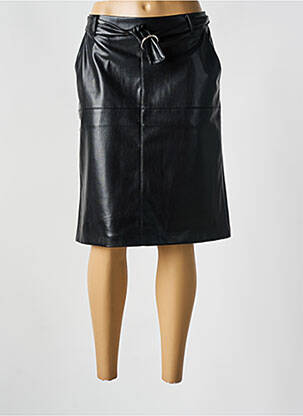 Jupe mi-longue coupe droite noir JULIE GUERLANDE femme