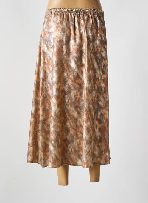 Jupe longue imprimé fantaisie marron EMA BLUE'S femme