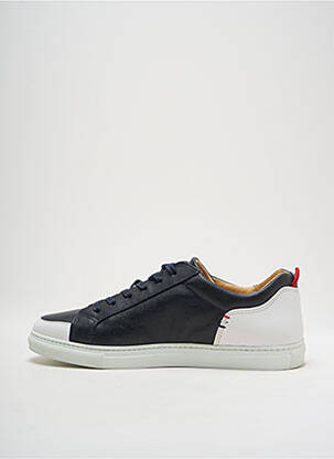 Baskets matière lisse bout rond bleu UN'CHROME homme