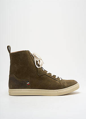 Baskets tissage satiné bout rond vert UN'CHROME homme
