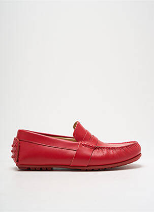Mocassins tissage satiné bout rond rouge UN'CHROME homme