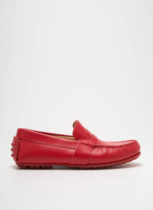 Mocassins tissage satiné bout rond rouge UN'CHROME homme