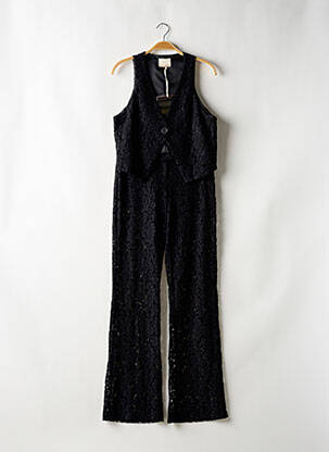 Ensemble pantalon fermeture boutonnée sur le devant noir ANGELA DAVIS femme