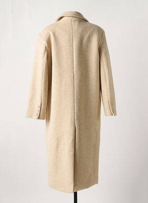 Manteau long coupe droite sans capuche beige LUMINA femme
