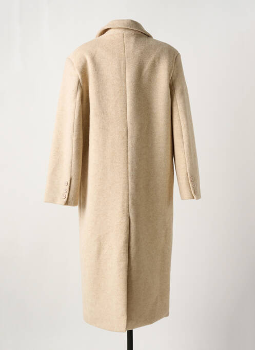 Manteau long coupe droite sans capuche beige LUMINA femme