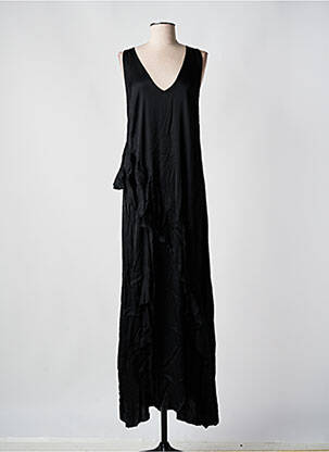 Robe longue sans manche sans manche noir ANGELA DAVIS femme
