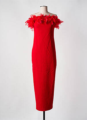 Robe longue sans manche sans manche rouge LUMINA femme