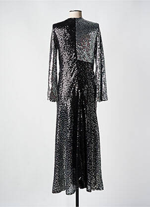Robe longue manches longues manches longues noir LUMINA femme