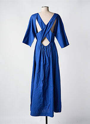 Robe longue manches courtes manches courtes bleu ANGELA DAVIS femme