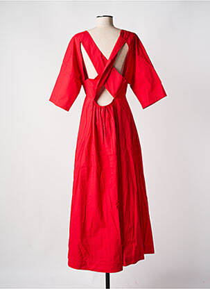Robe longue manches courtes manches courtes rouge ANGELA DAVIS femme