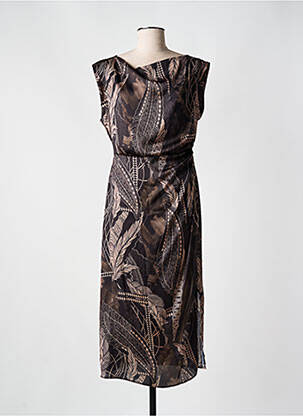 Robe longue imprimé fantaisie sans manche noir CIVICO 1 femme