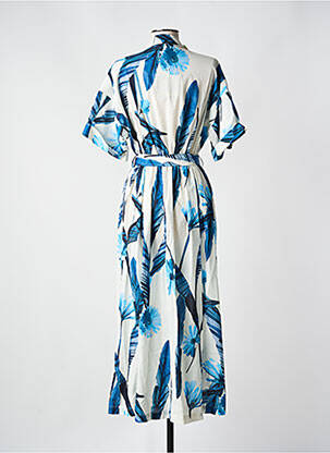 Robe longue imprimé fantaisie manches courtes bleu ANGELA DAVIS femme