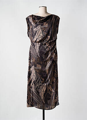 Robe longue imprimé fantaisie sans manche noir CIVICO 1 femme