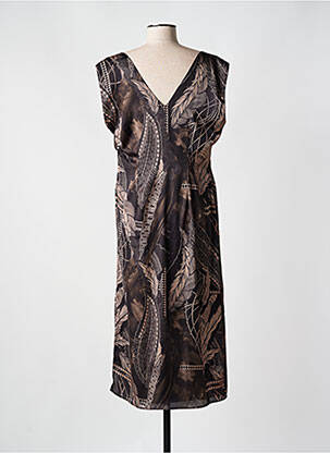 Robe longue imprimé fantaisie sans manche noir CIVICO 1 femme